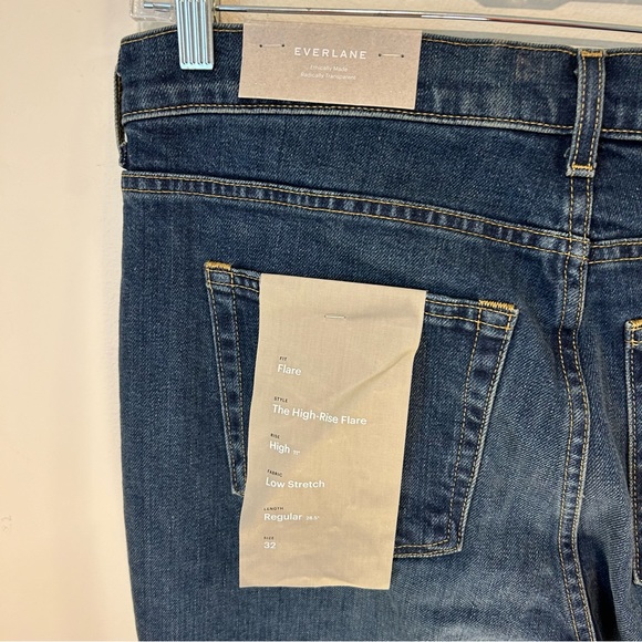 Everlane High Rise Flare Jeans Women Size 32x32 Medium Wash 5 Pocket NWT - Picture 10 of 11